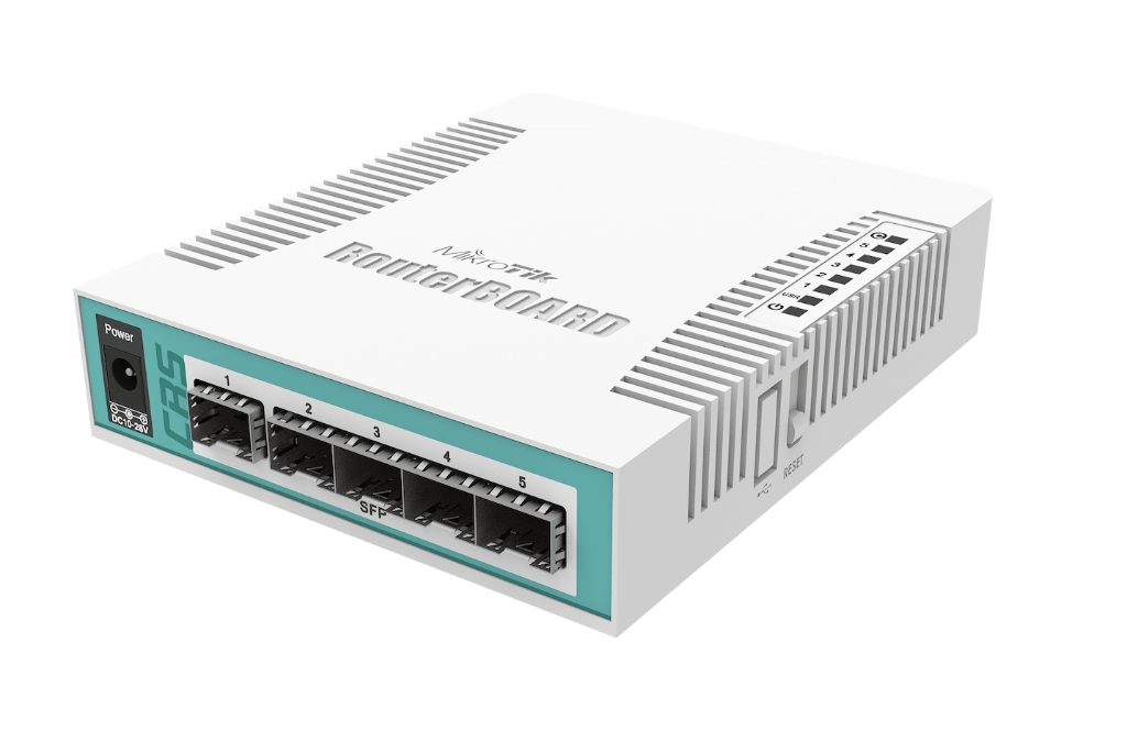 CRS106-1C-5S-MikroTik CRS106-1C-5S - 5× SFP ve 1× Combo Portlu Kompakt Fiber Switch