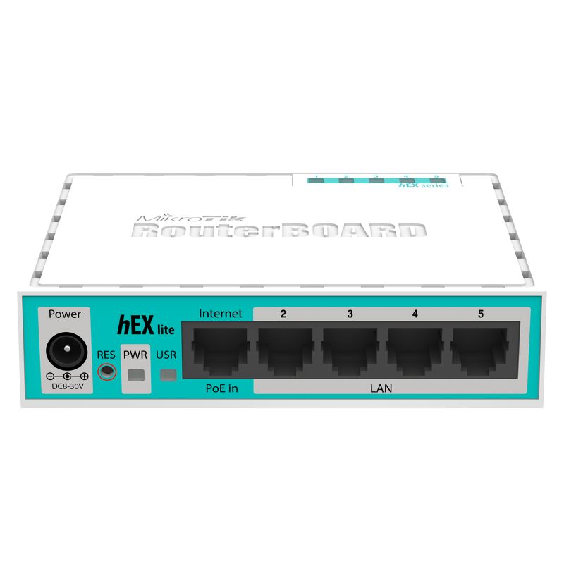 -MikroTik RB750r2 - MikroTik hEX Lite 5 port L4 Soho Router