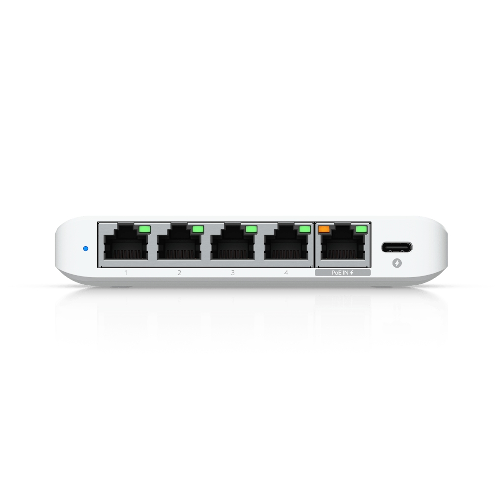 UBNT USW-Flex-2.5G-5 UBNT UniFi Flex Mini 2.5G (USW-Flex-2.5G-5) | 5 Port 2.5GbE, PoE ve USB-C Destekli Kompakt Switch ürün görseli 3 - wifidepo